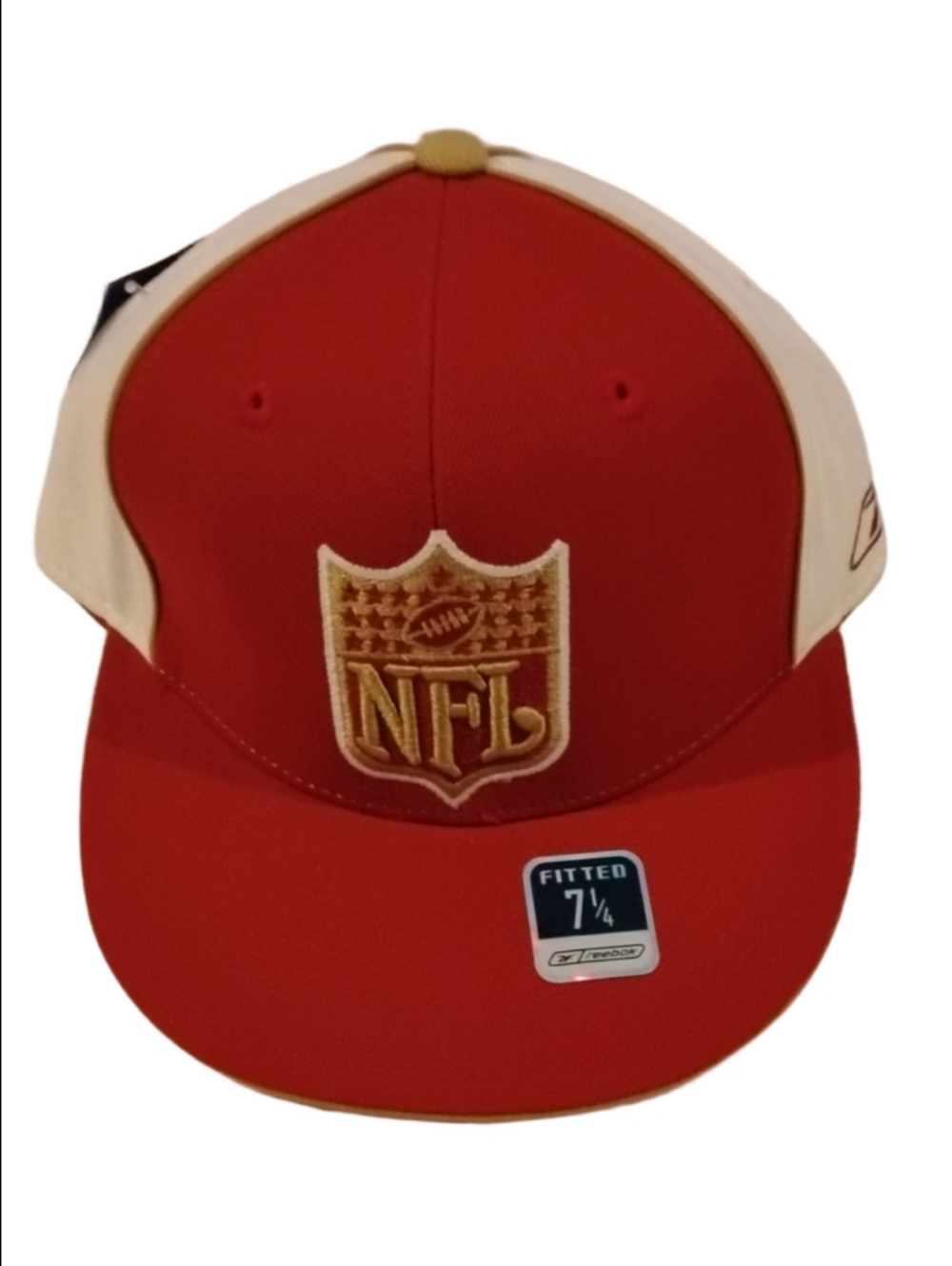 NFL Red and Cream Fitted Baseball Cap - Team Shield Design